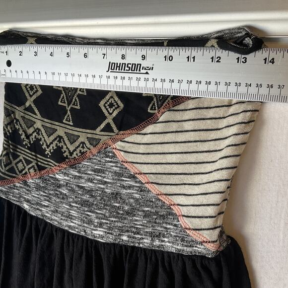 Scrapbook Women Midi Dress M Black Rayon Geometric A-Line Bohemian Embroidered - Picture 4 of 10